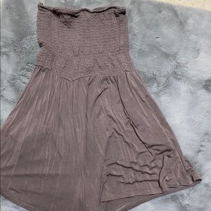 Purplish beige strapless romper